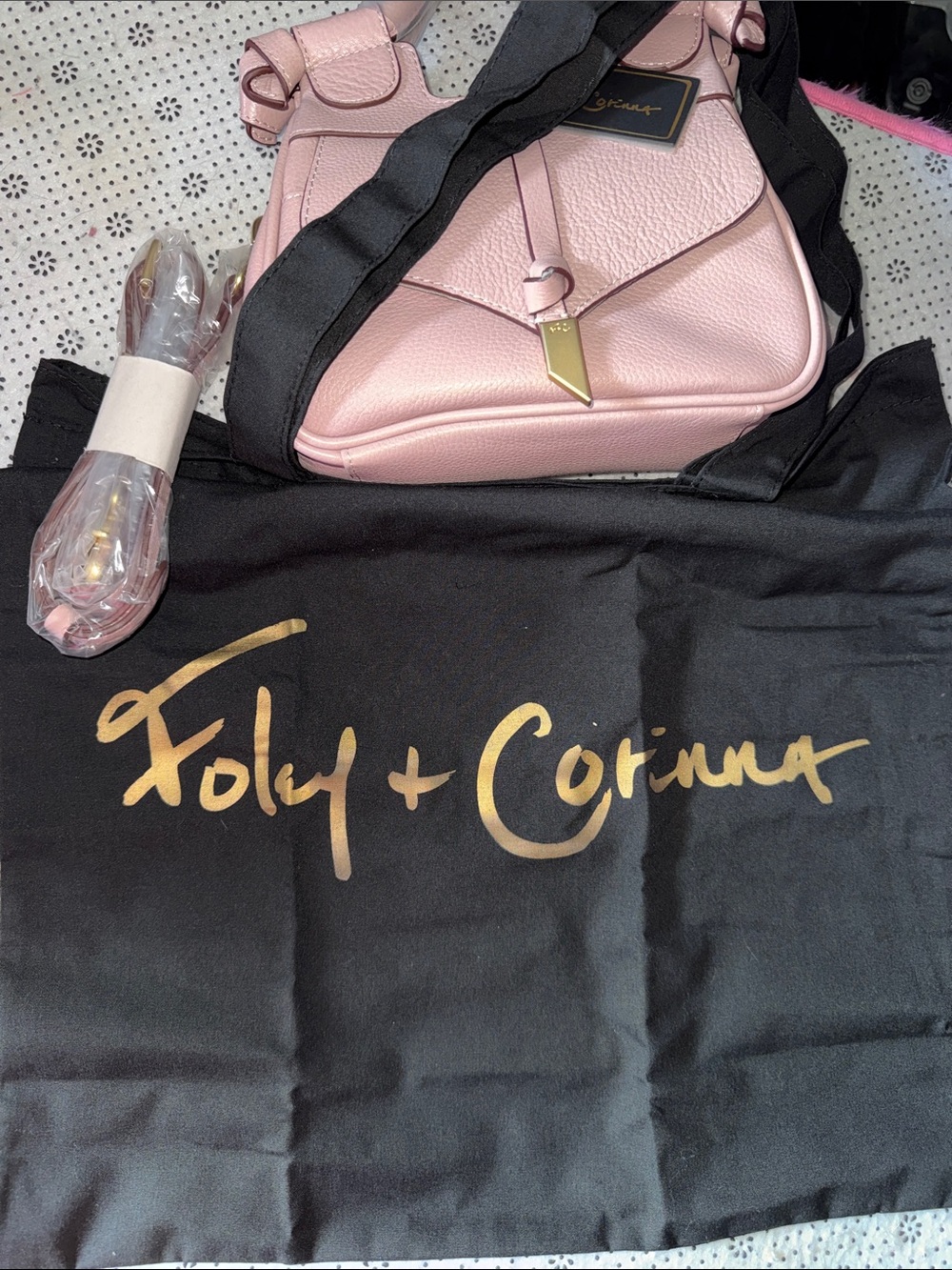 Foley + Corinna Blush Pink Pebbled Leather Mini Top-Handle Bag . ( Should strap - Picture 3 of 5